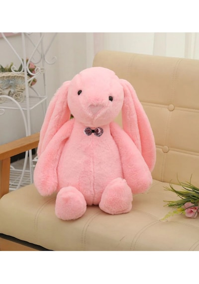 Led Işıklı. Uyku Arkadaşı Uzun Kulak Bunny Peluş Tavşan 65Cm Pembe