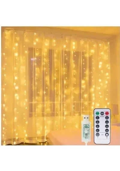 8 Fonksiyonlu Uzaktan Kumandalı Peri Perde Led - 3x3 Metre Günışığı Renkli