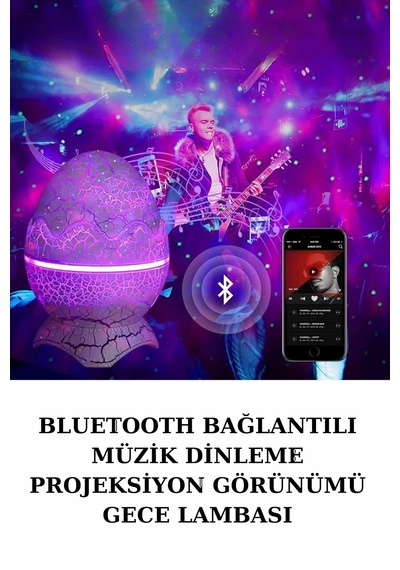 Dinozor Speaker Renk Değiştirme Projeksiyon Modu Bluetooth Hoparlör Gece Lambası Diğer 11307845