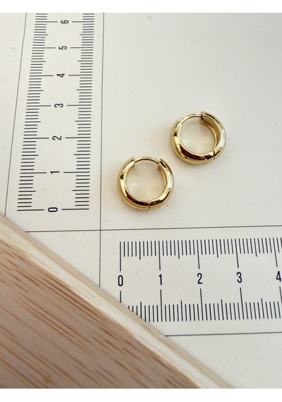 316 L Cerrahi Çelik 5mm 12mm Bombeli Çelik Halka Küpe Gold Altın
