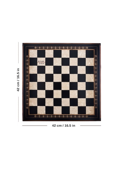 Helena Wood Art Masif Ahşap Koyu Satranç Tablası