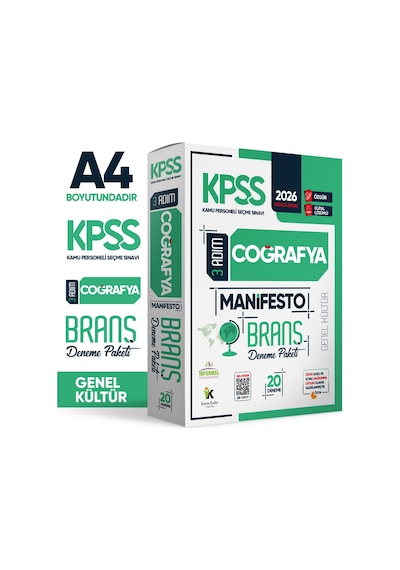 2026 Kpss Gy - Gk 3 Adım 5li Manifesto Dijital Çözümlü Branş Deneme Seti