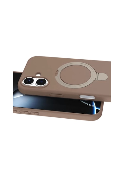 Newface Apple İphone 16 Plus Regal Magsafe Standlı Kapak - Çöl Titanyum
