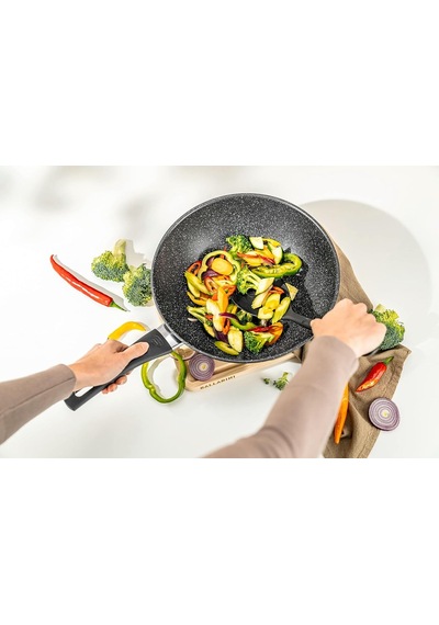 Vipiteno Wok, Yapışmaz Kaplamalı Kızartma Tavası, İndüksiyonlu Ocaklara Uygun, Alüminyum, Yuvarlak, Çap 28 Cm Diğer