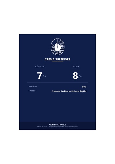 Caffe Borbone Crema Superiore 40 Kapsül 4x10 - Nespresso Uyumlu Alüminyum Kapsül Kahve