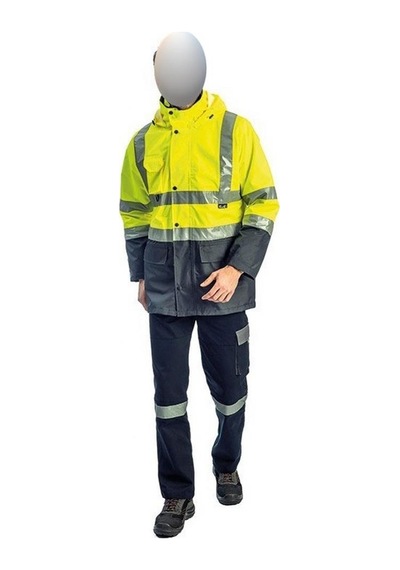 Reflektörlü Oxford Çift Renk 300d Oxford 5+1 Parka Sarı