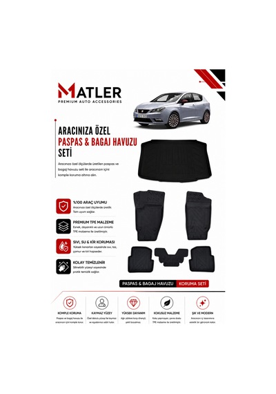 Seat İbiza 2015 Model 4d Ekstra Havuzlu Paspas Ve Bagaj Havuzu Set