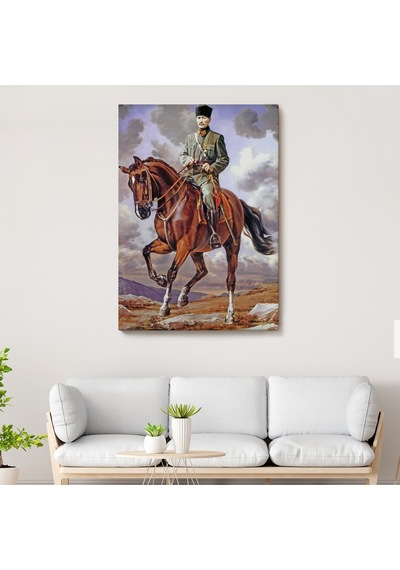 At Üstündeki Mustafa Kemal Atatürk Duvar Tablosu-6462 35 X 50