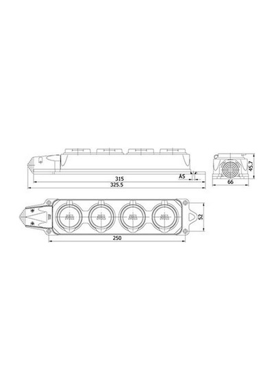 Mete Enerji 1x16a. 4'lü Grup Priz 404007