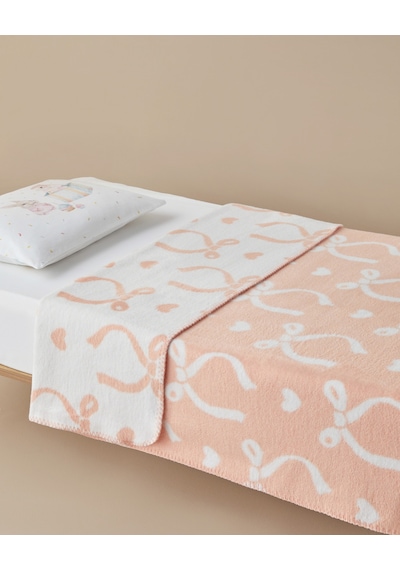 English Home Love Bow Pamuklu Bebe Battaniye 100x120 Cm Somon Somon