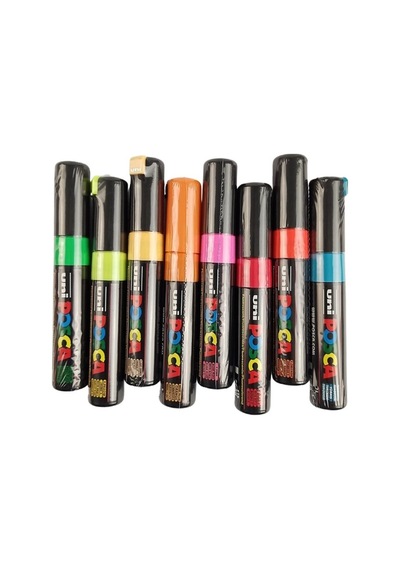 Uniball Posca Su Bazlı Markör Kalem Seti 8mm 7+1li Pc-8k Diğer