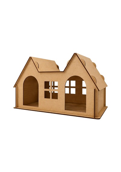 Alg Wood Design Hamster Evi 10 Parça Mdf Ahşap Hamster Yuvası 42 23 22 Cm - Büyük Boy