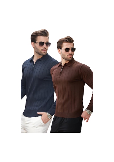 Madmext Kahverengi/lacivert Polo Yaka Fermuarlı Örme Kazak 2'li Set 7242 Kahverengi/lacivert Madmext Kahverengi/lacivert Polo Yaka Fermuarlı Örme Kazak 2'li Set 7242 Kahverengi/lacivert
