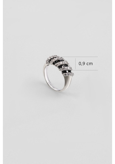 Elegant Tasarım 18 Ayar Beyaz Altın Kaplama Gümüş Yüzük