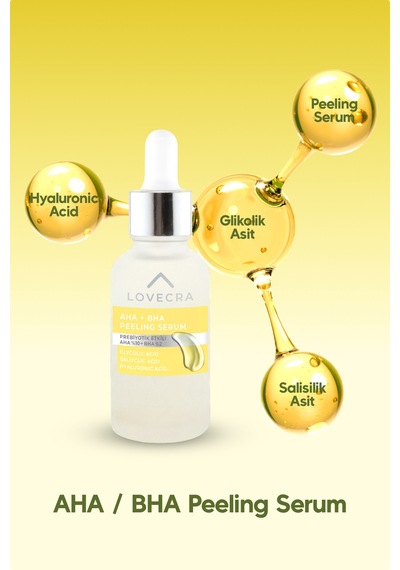 Aha/bha Peeling Serum Glycolic Acid Salicylic Acid Hyaluronic Acid Derin Cilt Bakım Serumu 30 Ml