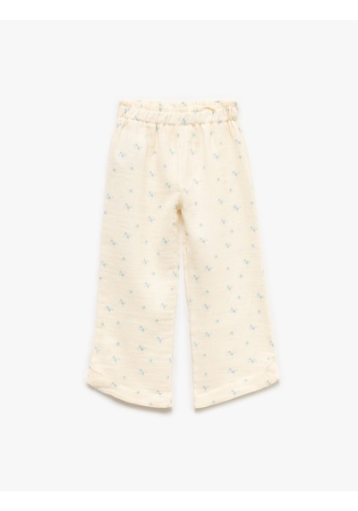 Koton Pamuklu Beli Lastikli Çiçekli Müslin Geniş Paça Pantolon Ekru Desenli 5smg40013aw Ekru Desenli Ekru Koton Pamuklu Beli Lastikli Çiçekli Müslin Geniş Paça Pantolon Ekru Desenli 5smg40013aw Ekru Desenli Ekru