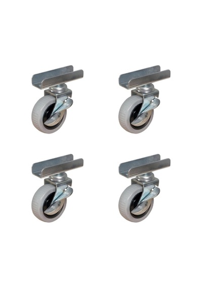 Teker Furç Uzun Sunta Bilyalı Frenli 20x50 Gri 18mm 4 Adet 007