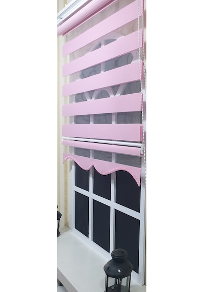 Zebra Stor Perde Pembe Etek Dilimli St 005