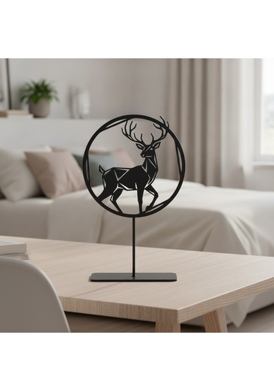 Geyik Metal Masaüstü Dekor - Modern Tasarımlı Ev Ve Ofis Aksesuarı