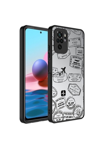Xiaomi Redmi Note 10 Kılıf Aynalı Desenli Kamera Korumalı Parlak Zore Mirror Kapak Seyahat