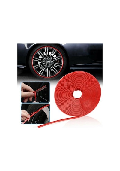 Jant Çevresine 10 Metre 9 Mm Sportif Kırmızı Şerit Jant Bandı