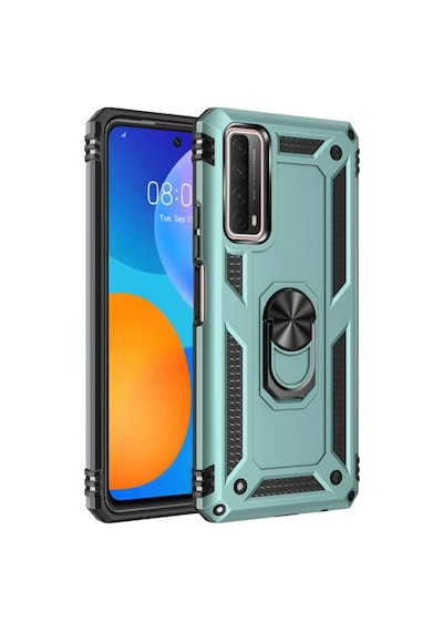 Huawei P Smart 2021 Kılıf Sofya Yüzüklü Silikon Kapak - Yeşil -