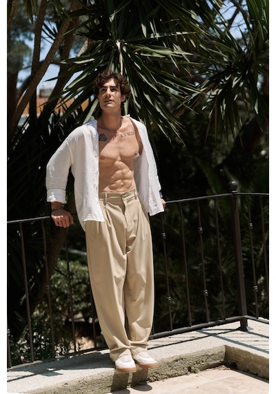 Mai Studios Co. Mai Collection Geaohrid Bej Erkek Pantolon Bej