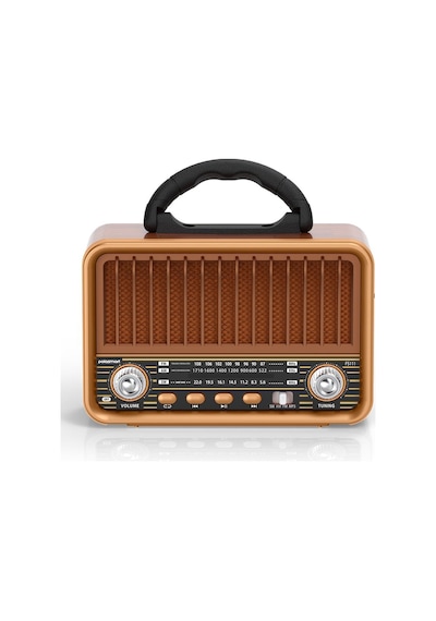 Polosmart Fs111 Kablosuz Nostaljik Radyo Bt 5.3 Type-c Destekli Fm Am Sw Hafızalı Şarjlı Kahverengi