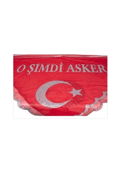 Terrien Vatani Görev Uğurlama Partisi Hatıra Ürünü Single Sword "o Şimdi Asker" Yazılı Kırmızı Asker Şalı Çok Renkli