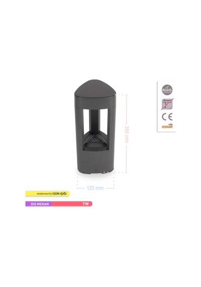 ACK Dallas 300 - 7W LED Bahçe Aydınlatma Armatürü 3000K Günışığı