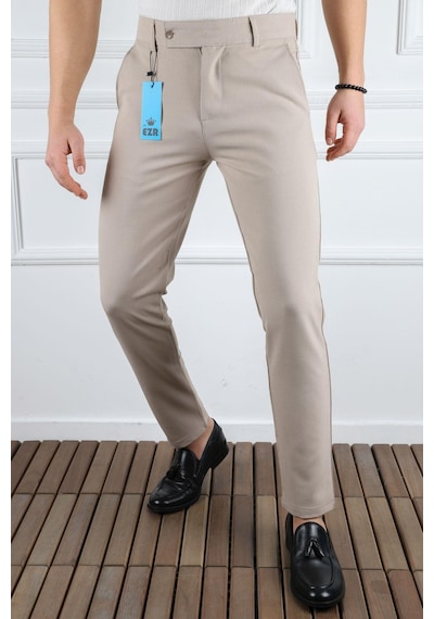 Classics Men Erkek Düz Kesim Kaliteli Esnek Likralı Bilek Boy Kumaş Pantolon-7202 Krem Classics Men Erkek Düz Kesim Kaliteli Esnek Likralı Bilek Boy Kumaş Pantolon-7202 Krem
