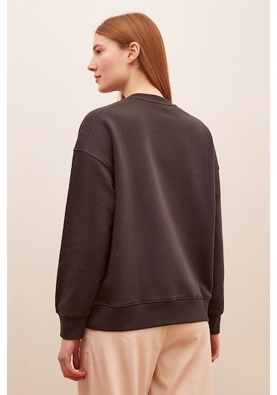Never More Bisiklet Yaka Sweatshirt Antirasit