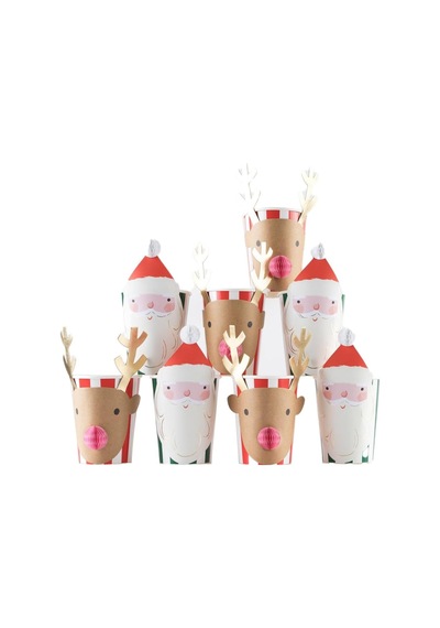 - Christmas Honeycomb Cups - Yeni Yıl Bardak 8'li "