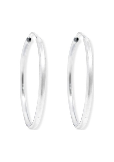 Oya Silver Gümüş Halka Küpe 3mm Kalınlık-3.5x3.5cm