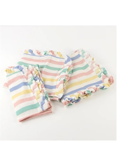 Meri Meri - Multi Stripe Ruffle Napkins - Çok Çizgili Fırfırlı Kumaş Peçeteler - 4'lü