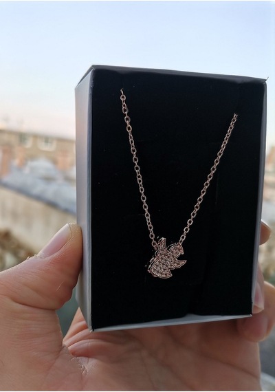 Ervanur Rose Kaplama Zirkon Taşlı Melek Kolye Rose