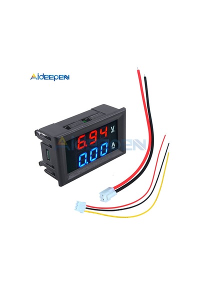 Kırmızı Mavi 10a-0.28 "mini Dijital Voltmetre Ampermetre Dc 100v 10a 50a 100a Panel Amp Volt Gerilim Akım Ölçer Test Cihazı Çift Led Ekran 3 Bit