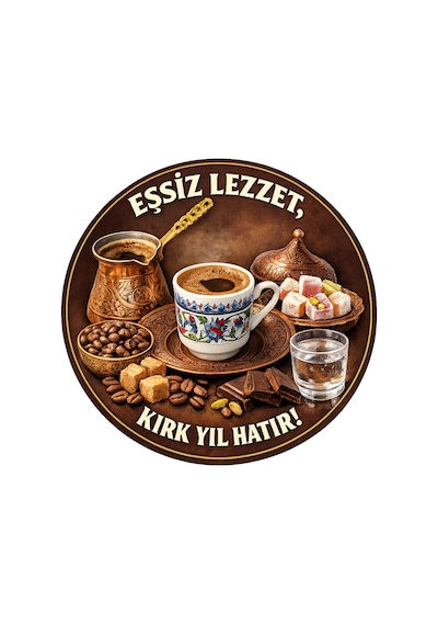 Mayeka Cafe Restoran İçin Türk Kahvesi Kahve Duvar Kapı Tablo Süsü Ahşap Askılı Pano Tabela No 29