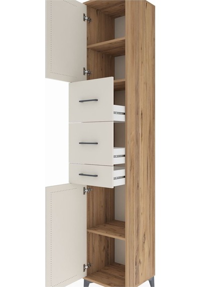 Hyperion Dolap 3 Raflı 3 Çekmeceli 2 Kapaklı 44x44x243 Çam-ay... Çam