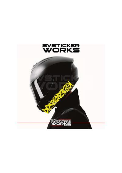 Tribal Desen Dekor Kask Sticker Tüm Kasklar Uyumlu Tek Yön 1 Adet Sarı