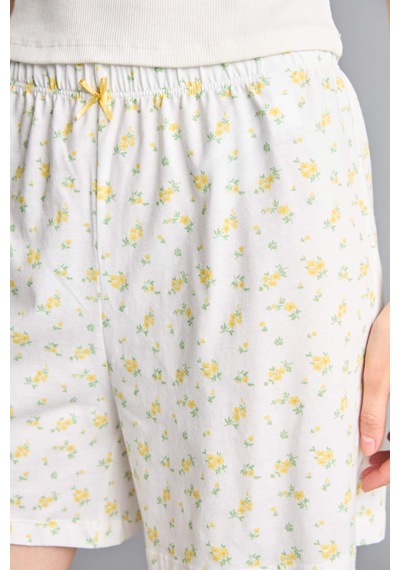 Defacto Regular Fıt Elastik Bel Desenli Ecru Pijama Alt G9865ax26smer98 Ekru-er98