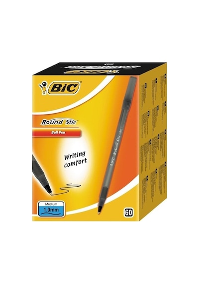 Bic Round Stic Classic Tükenmez Kalem 60'lı Kutu Siyah