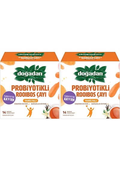 Doğadan Probiyotikli Rooibos Vanilya Süzen Poşet Karışık Bitki Çayı 2 x 14'lü
