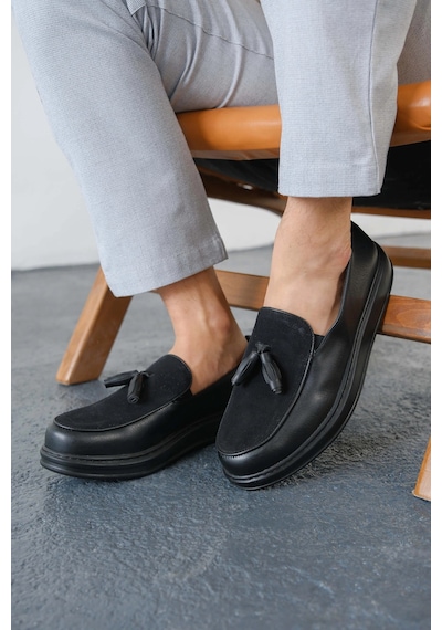 Mn002 - Cst Loafer Pelle Erkek Ayakkabı Sıyah Siyah
