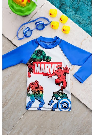 Mayom Erkek Çocuk Uzun Kollu Şortlu Marvel Baskılı Alt Üst Takım-beyaz-mavi Beyaz - Mavi Mayom Erkek Çocuk Uzun Kollu Şortlu Marvel Baskılı Alt Üst Takım-beyaz-mavi Beyaz - Mavi