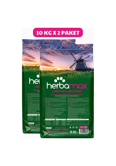 Herbamax Sterilised Kısırlaştırılmış Somonlu ve Pirinçli Yetişkin Kedi Maması 2 x 10 KG