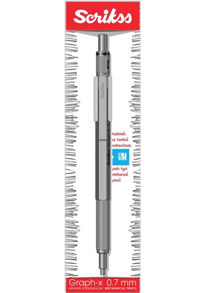 Scrikss Graph-x 2b 2.0 Kurşun Gri Gizli Uç Mekanik Kurşun Kalem