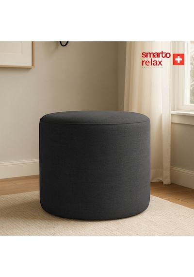 Smarto Relax Puf Babyface Kumaş Silindir Puf 40 45 Cm Gri