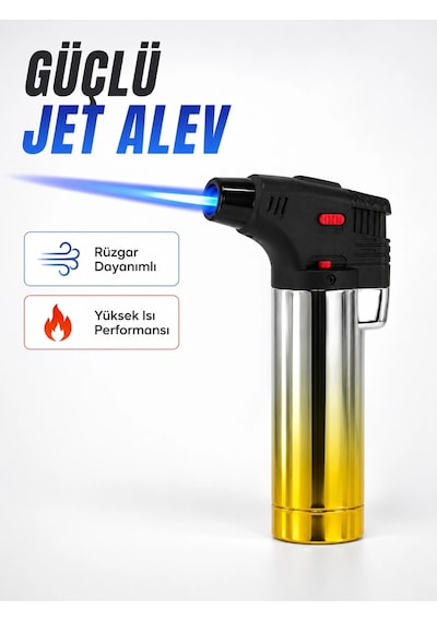 Bay Metal Gövdeli Pürmüz Çakmak Ayarlanabilir Alevli Rüzgar Dayanıklı Tasarım Najmaddin Diğer