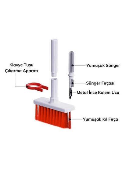 Buffer Kırmızı Hassas Fırça Başlıklı Bilgisayar Temizleme Fırças